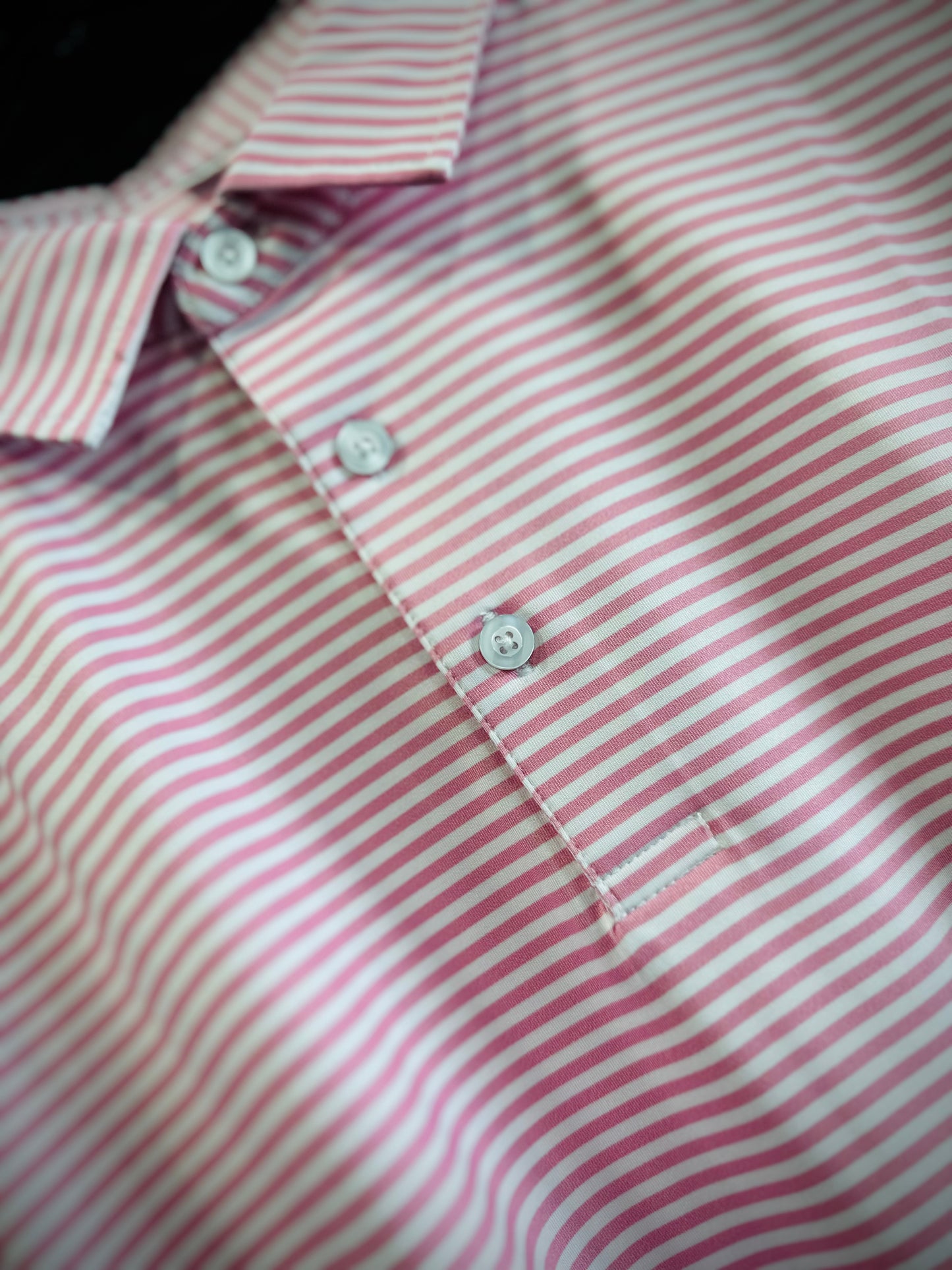 MEN'S PINK STRIPED POLO