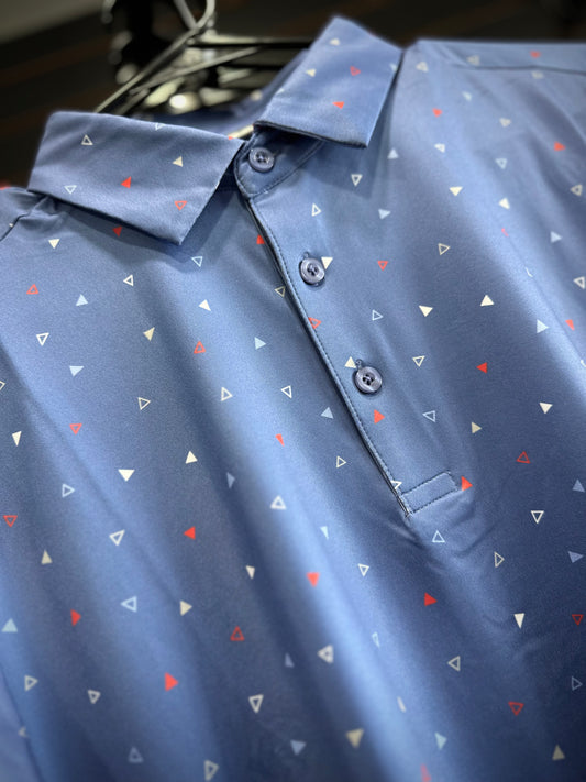 MEN'S BLUE TRIANGLES POLO