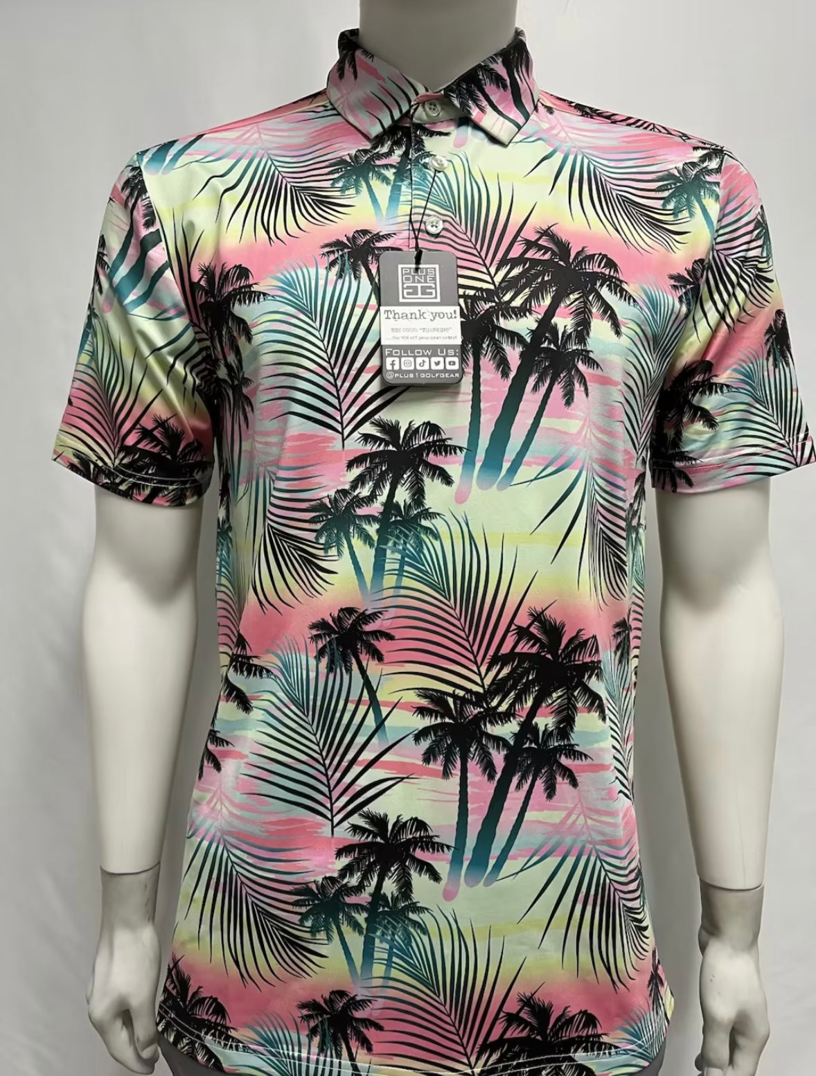 MEN'S PINK PALMS POLO